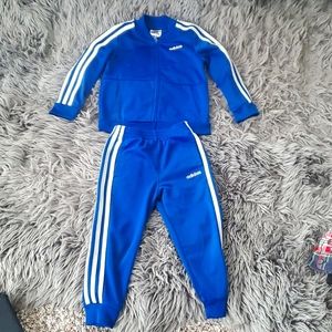 Adidas track suit blue